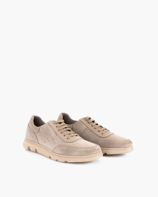 Beżowe półbuty męskie nubukowe 2