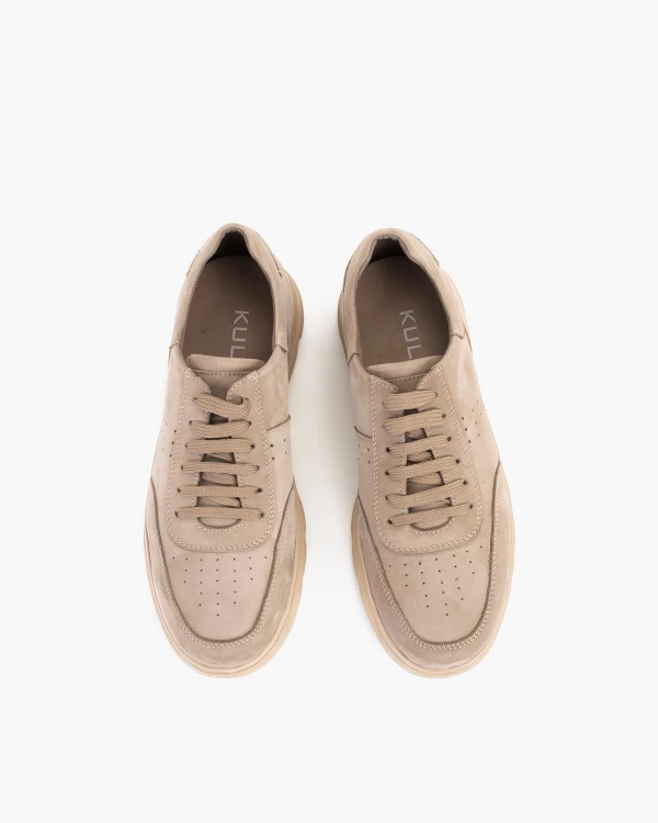 Beżowe półbuty męskie nubukowe 3