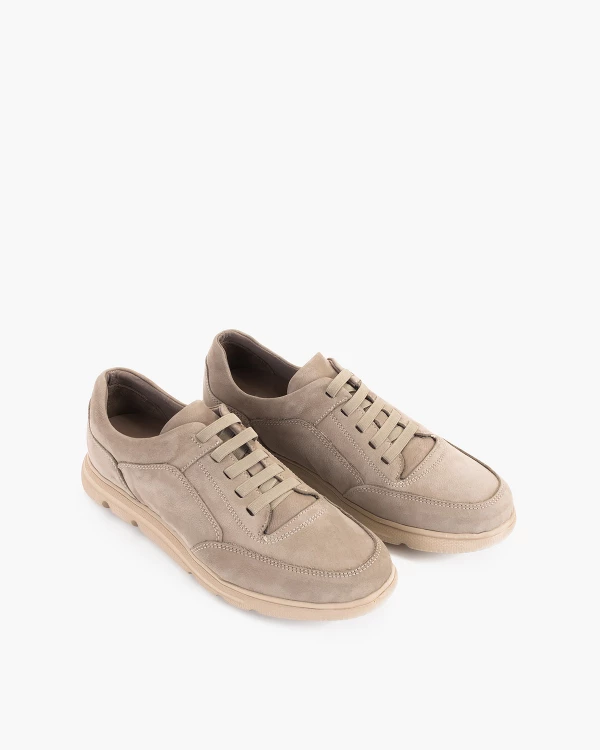 Beżowe półbuty męskie nubukowe