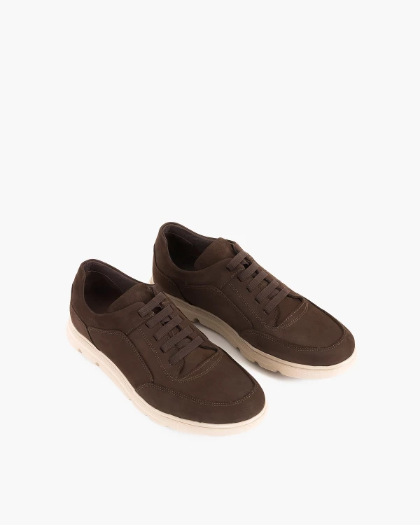 Brązowe półbuty męskie nubukowe