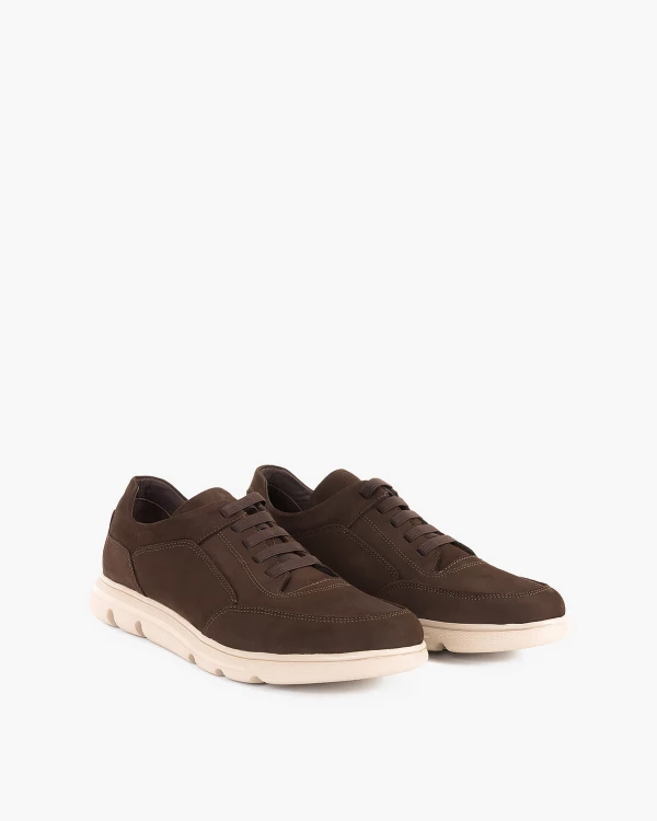 Brązowe półbuty męskie nubukowe 2