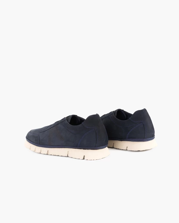 Granatowe półbuty męskie nubukowe 4