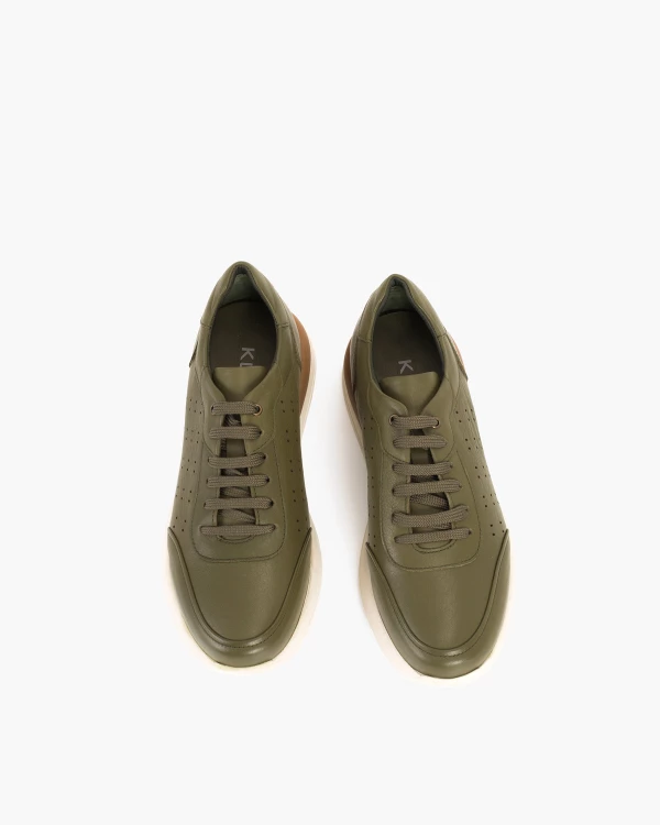 Zielone półbuty męskie skórzane 3