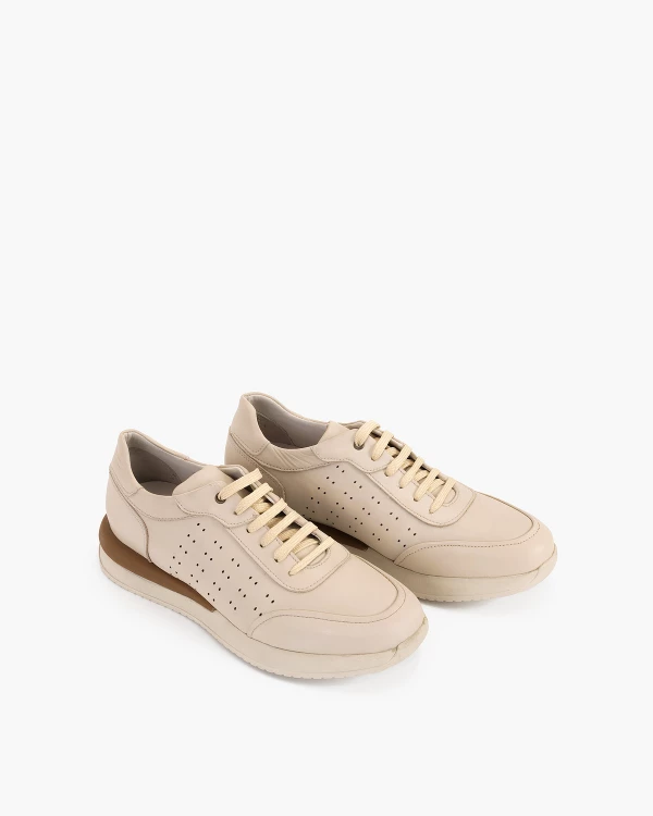 Beżowe półbuty męskie skórzane