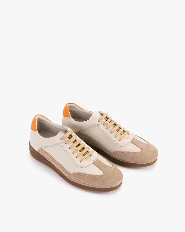 Beżowe półbuty męskie skórzane