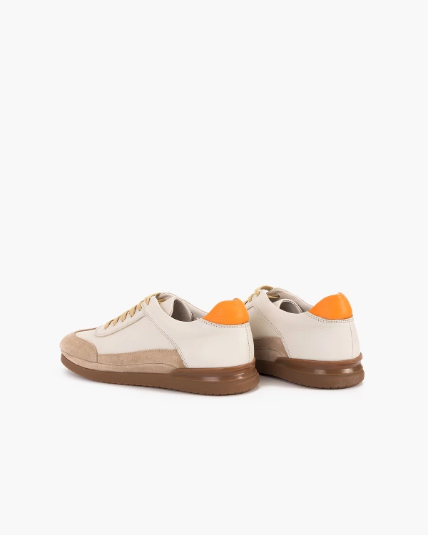 Beżowe półbuty męskie skórzane 4