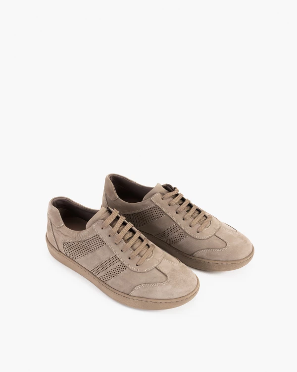 Beżowe półbuty męskie nubukowe