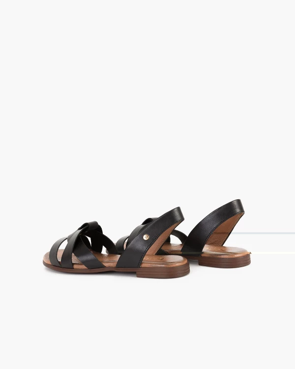 Czarne sandały damskie skórzane 4