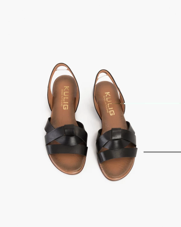 Czarne sandały damskie skórzane 3