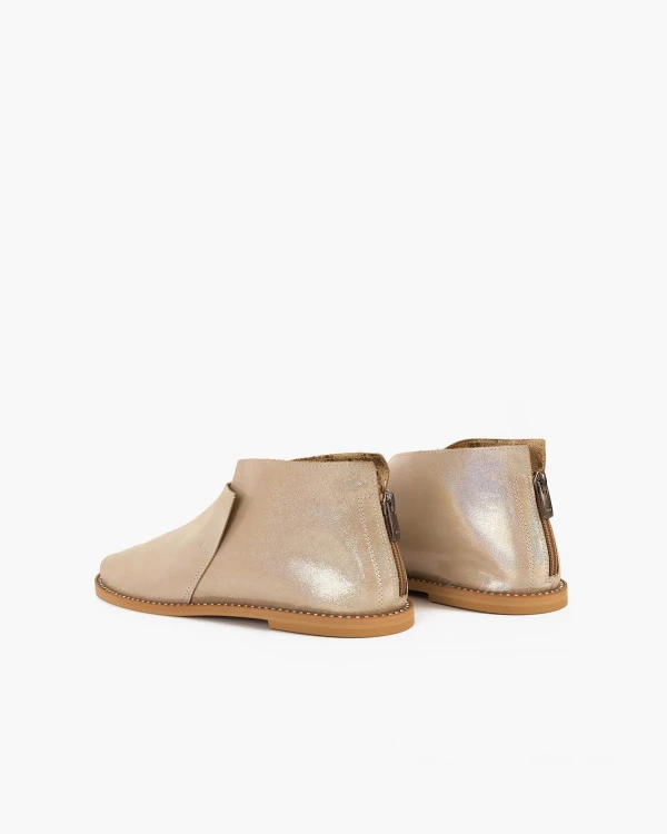 Złote sandały damskie nubukowe saszki 4