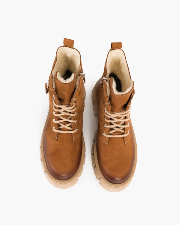 Brązowe trzewiki damskie nubukowe 3