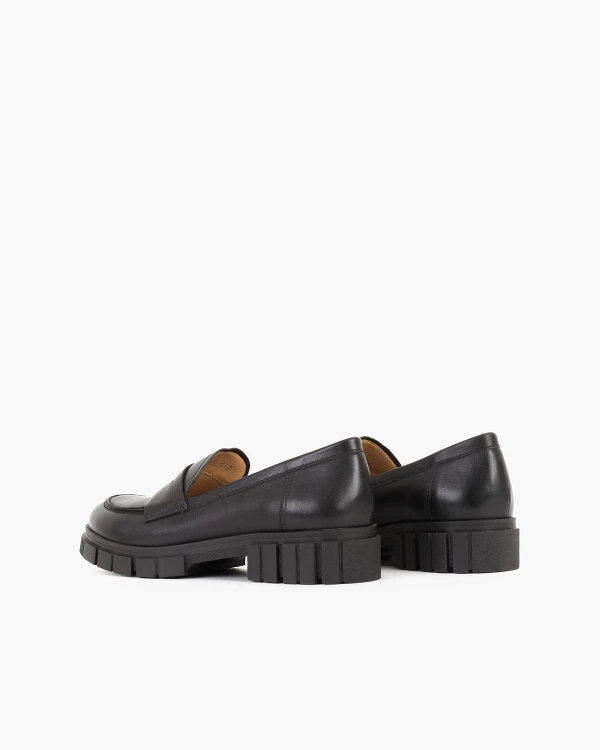 Czarne mokasyny damskie skórzane 4