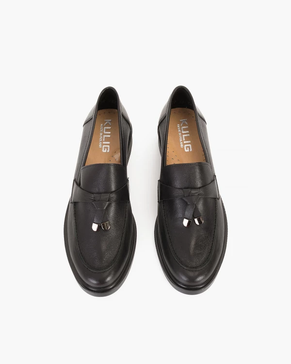 Czarne mokasyny damskie skórzane 3