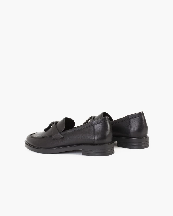 Czarne mokasyny damskie skórzane 4