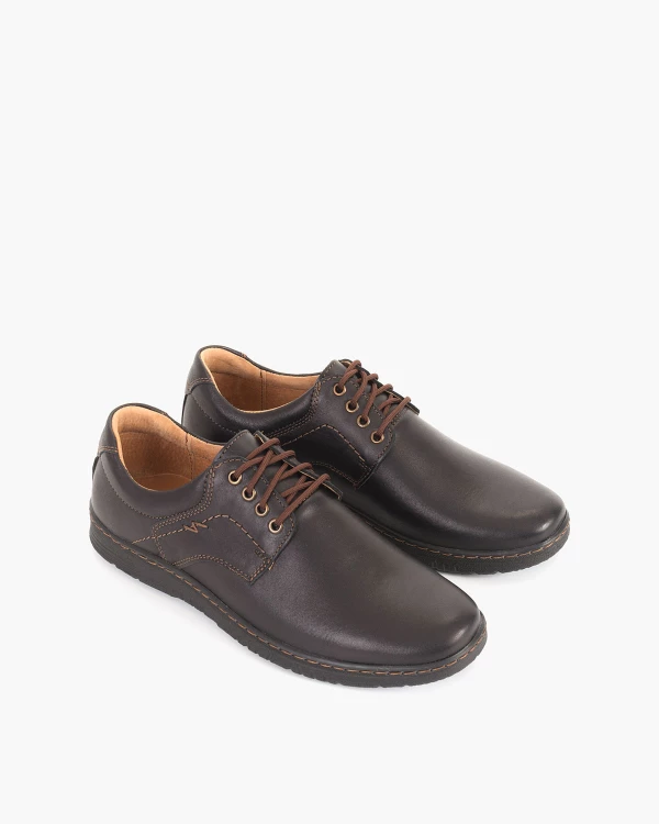 Czarne półbuty męskie skórzane