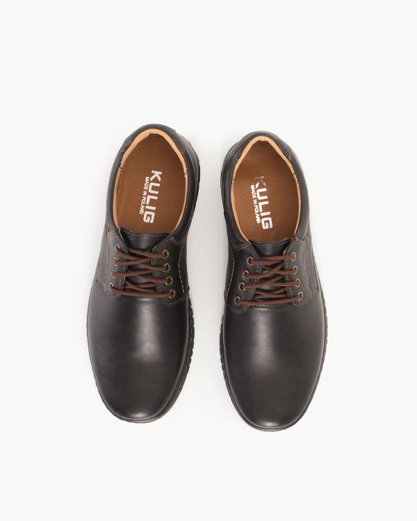 Czarne półbuty męskie skórzane 3