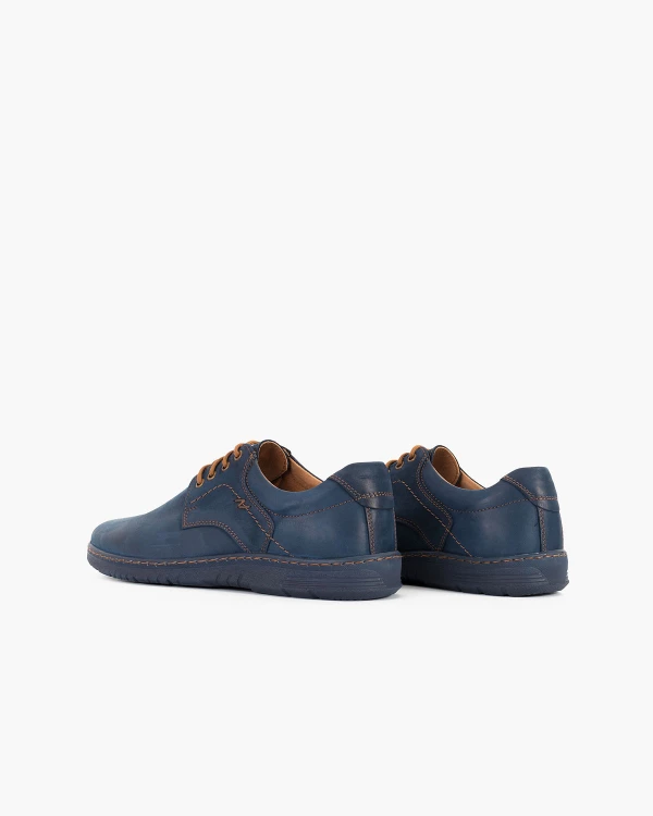 Granatowe półbuty męskie nubukowe 4