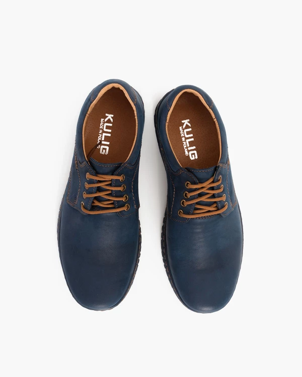 Granatowe półbuty męskie nubukowe 3