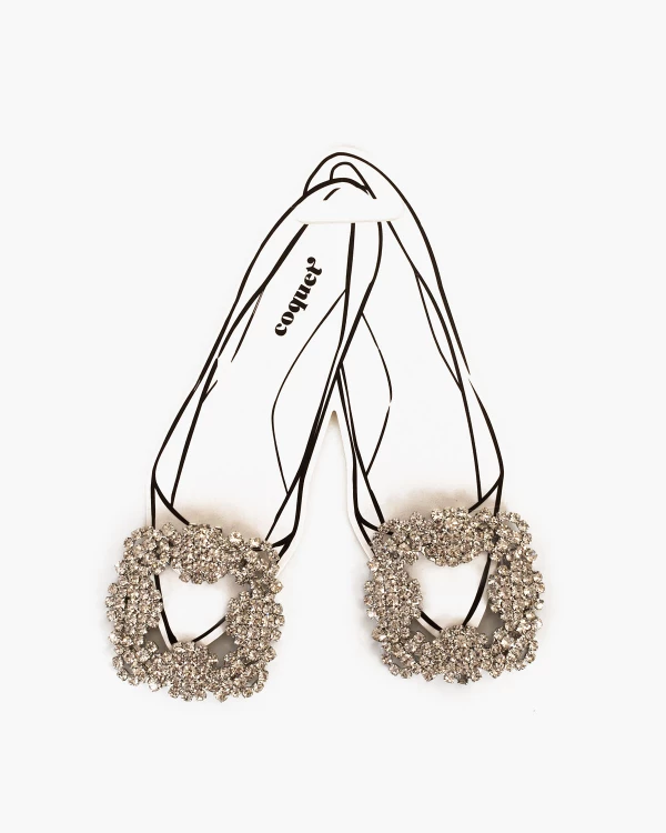 Srebrne klipsy do butów z cyrkoniami 3