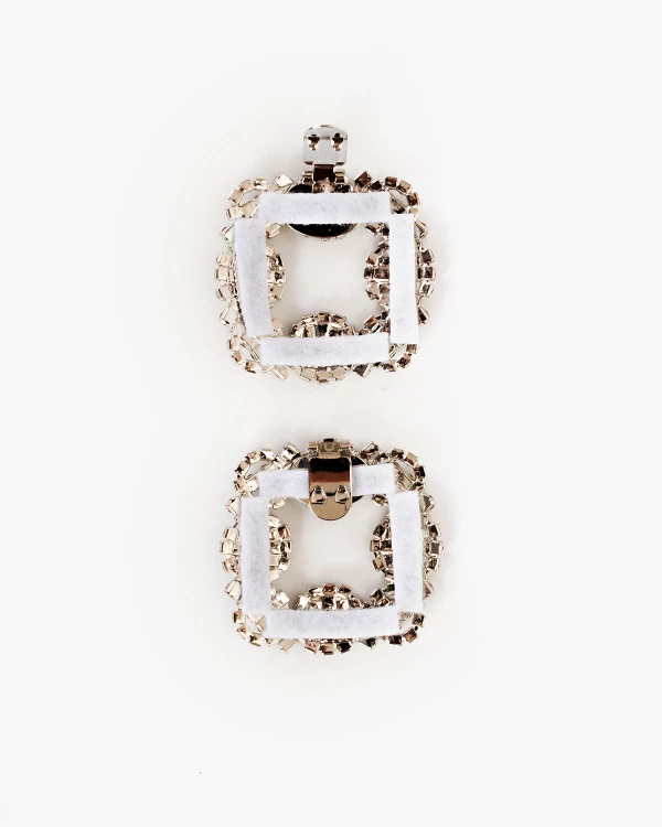 Srebrne klipsy do butów z cyrkoniami 4