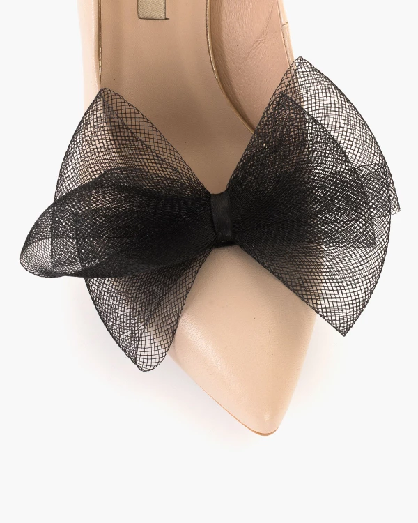 Czarne kokardki do butów