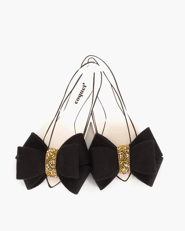 Czarno-złote kokardki do butów 3