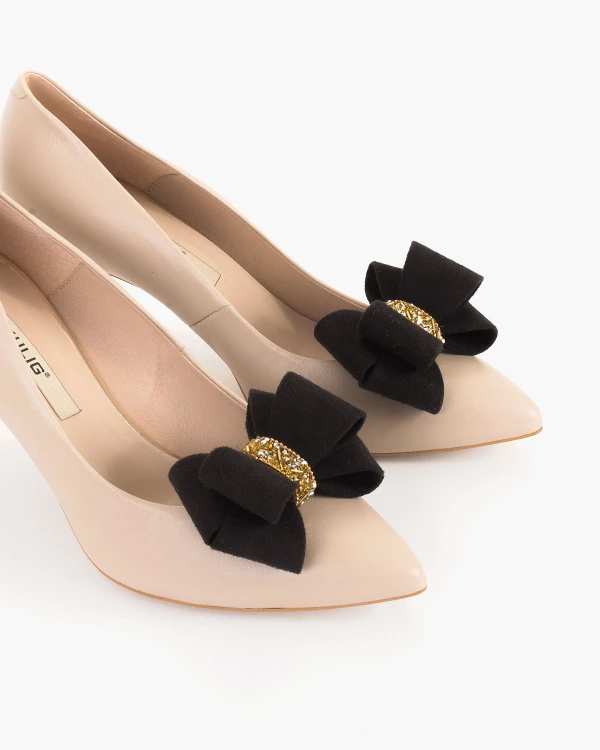 Czarno-złote kokardki do butów 2