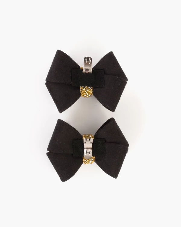 Czarno-złote kokardki do butów 4