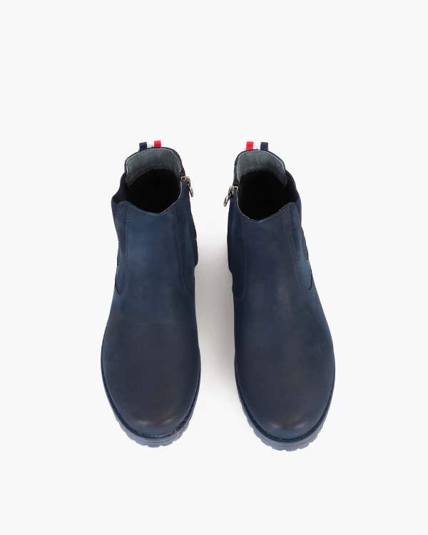 Granatowe kozaki męskie nubukowe 3