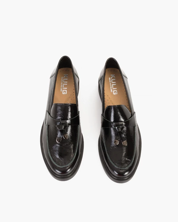 Czarne mokasyny damskie lakierowane 3