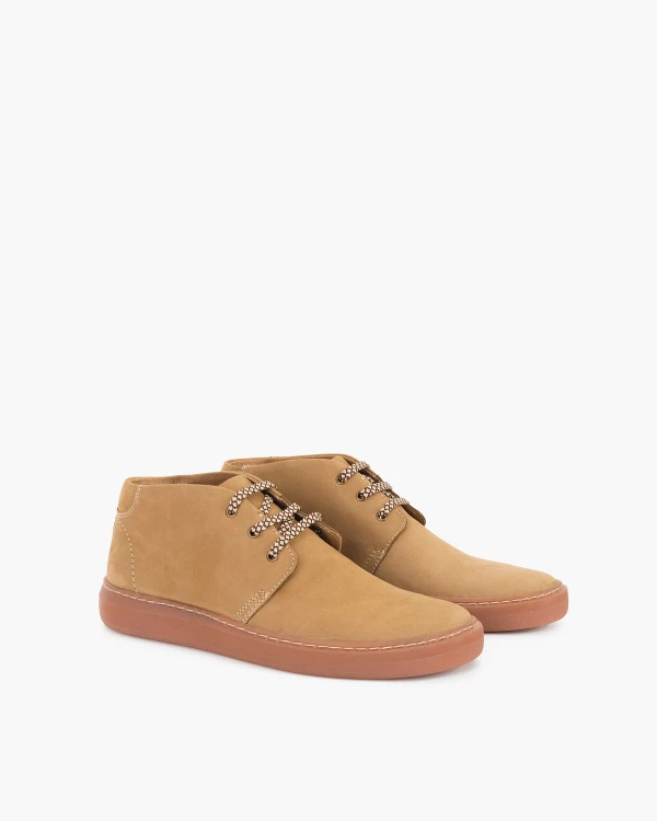 Beżowe kozaki męskie nubukowe 2