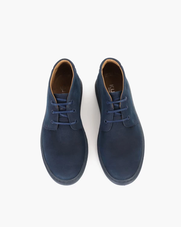 Granatowe kozaki męskie nubukowe 3