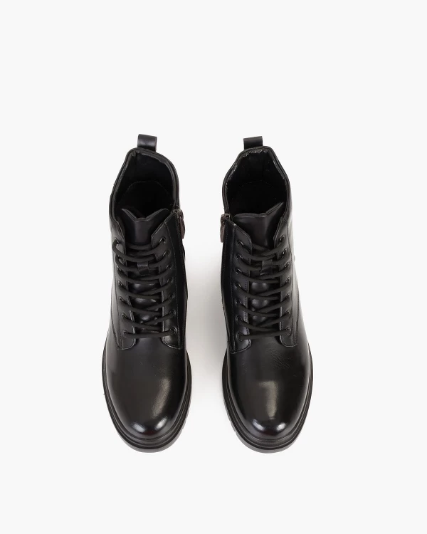 Czarne trzewiki damskie ze skóry ekologicznej 3