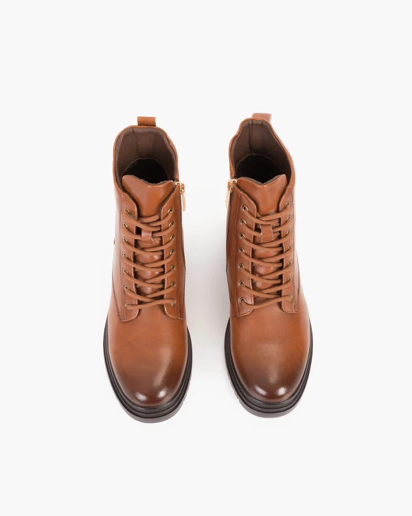 Brązowe trzewiki damskie ze skóry ekologicznej 3