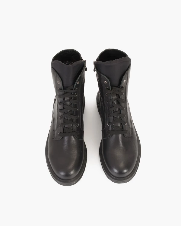 Czarne trzewiki damskie skórzane 3