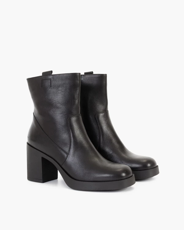 Czarne botki skórzane na słupku 2