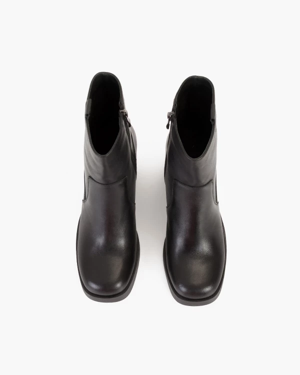 Czarne botki skórzane na słupku 3