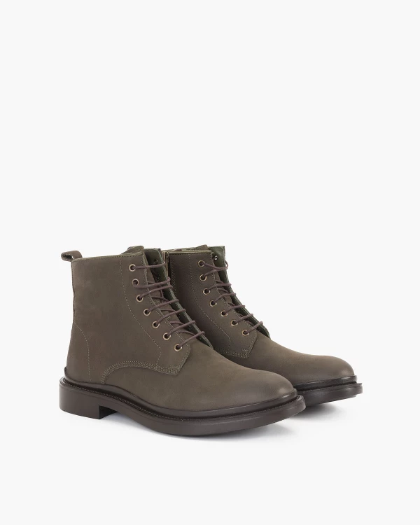Oliwkowe trzewiki męskie nubukowe 2