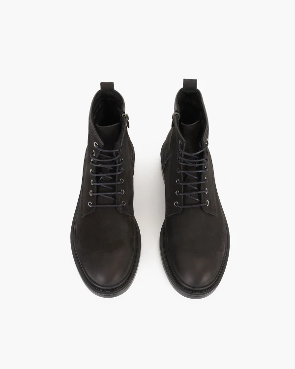 Czarne trzewiki męskie nubukowe 3