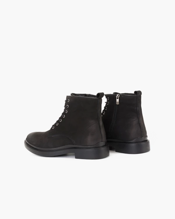 Czarne trzewiki męskie nubukowe 4