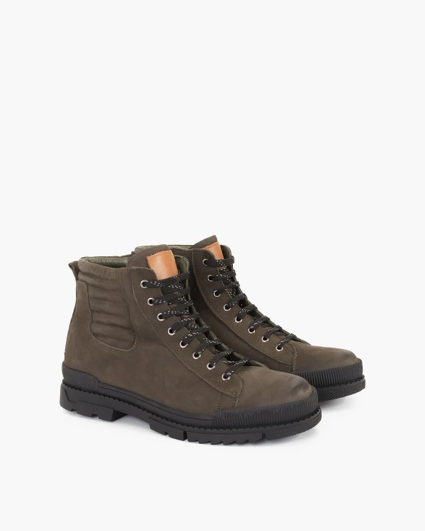 Oliwkowe trzewiki męskie nubukowe 2