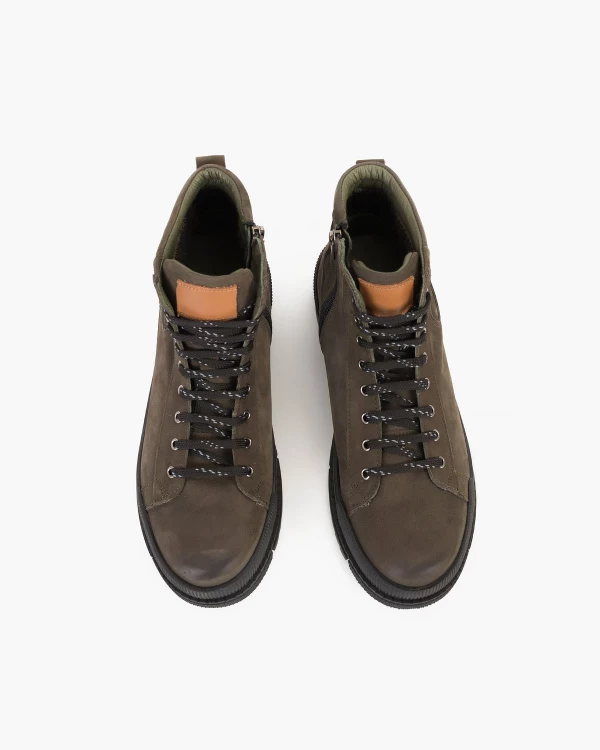 Oliwkowe trzewiki męskie nubukowe 3
