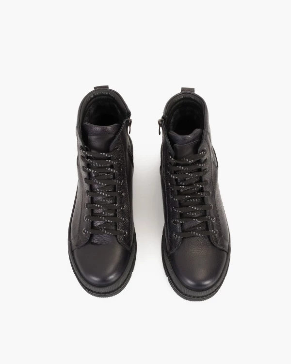 Czarne trzewiki męskie skórzane 3