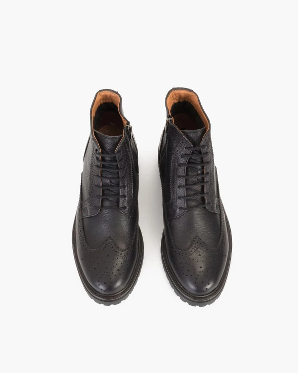 Czarne trzewiki męskie skórzane 3