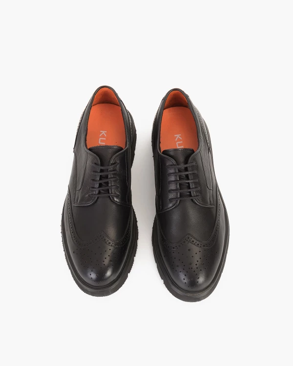 Czarne półbuty męskie skórzane 3