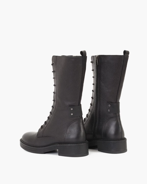 Czarne trzewiki damskie skórzane 4