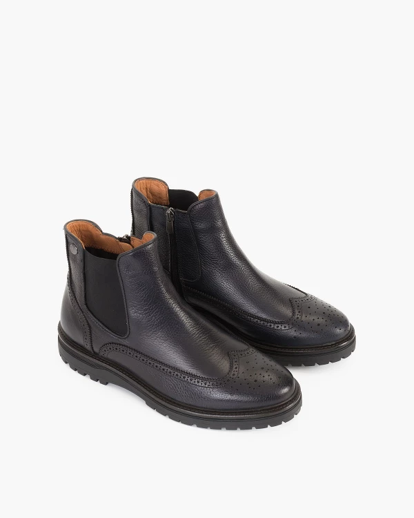 Czarne sztyblety męskie skórzane