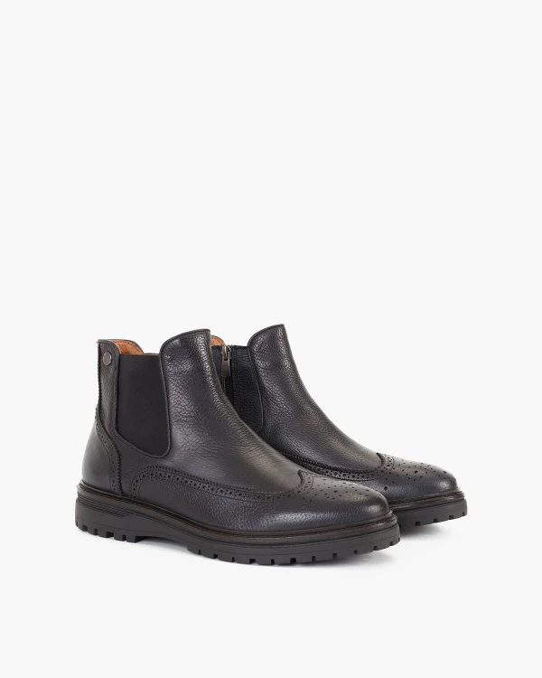 Czarne sztyblety męskie skórzane 2