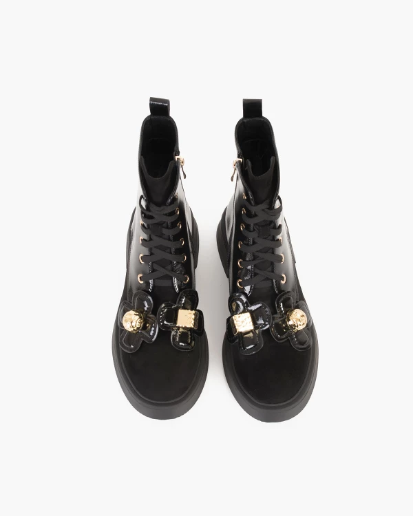 Czarne trzewiki damskie z eko-zamszu 3