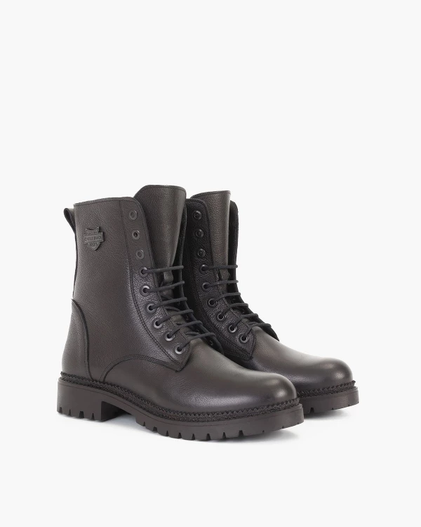 Czarne trzewiki damskie skórzane 2